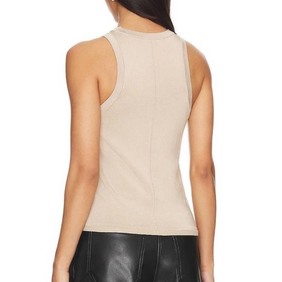 Anine Bing Sleeveless Noel Sweater Knit Tank Top Champagne Beige - Picture 7 of 15